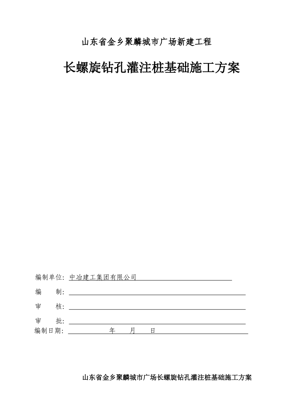 2025年工程建设资料：长螺旋钻孔灌注桩施工专项方案.doc_第1页