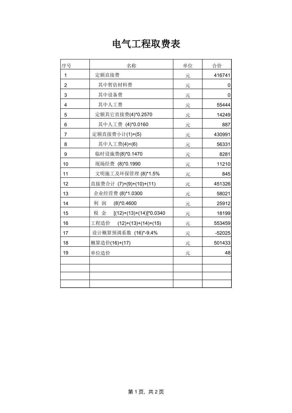 2025年工程建设资料：电气工程(4-10).xls_第1页