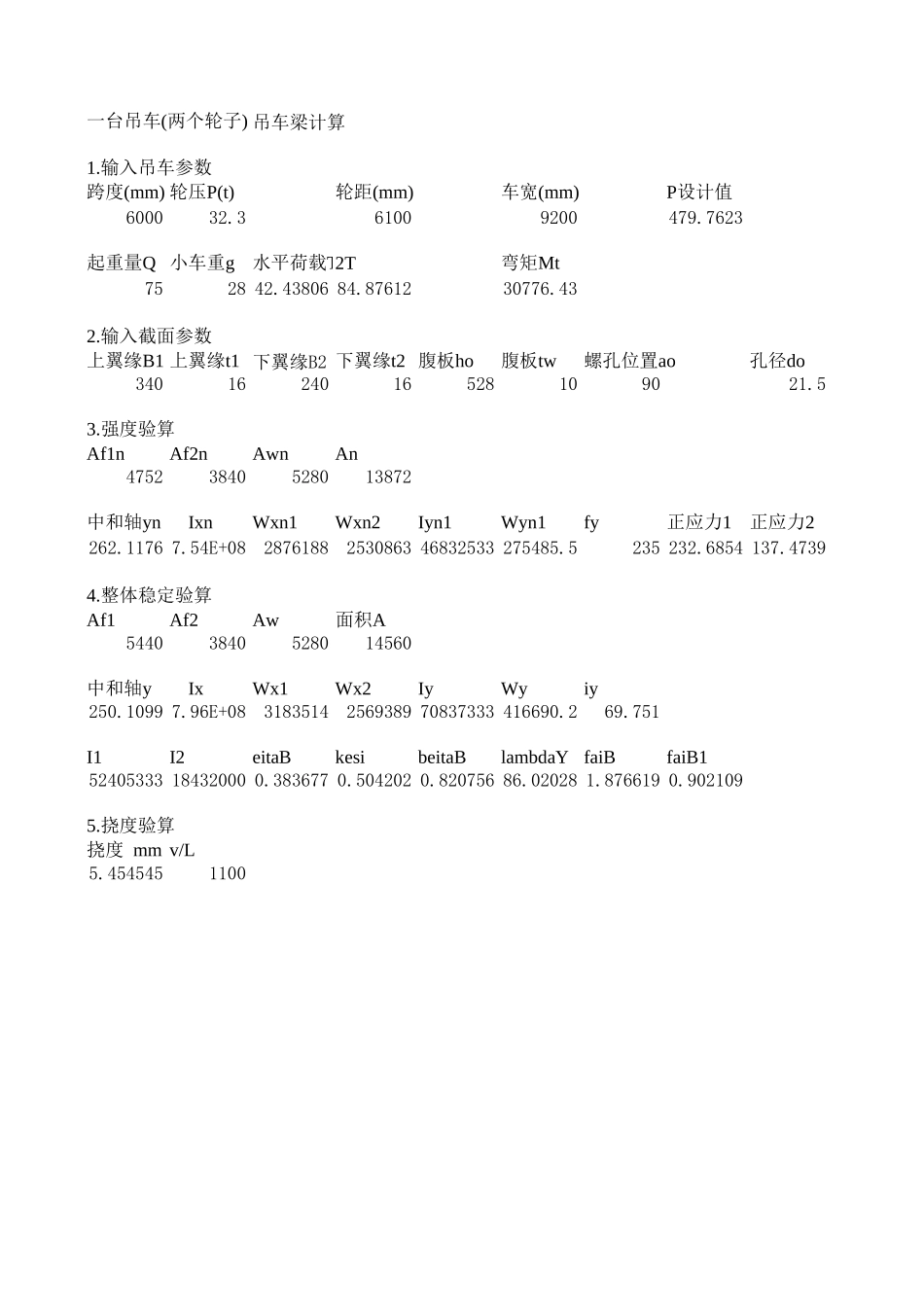 2025年工程建设资料：吊车梁计算2.xls_第3页