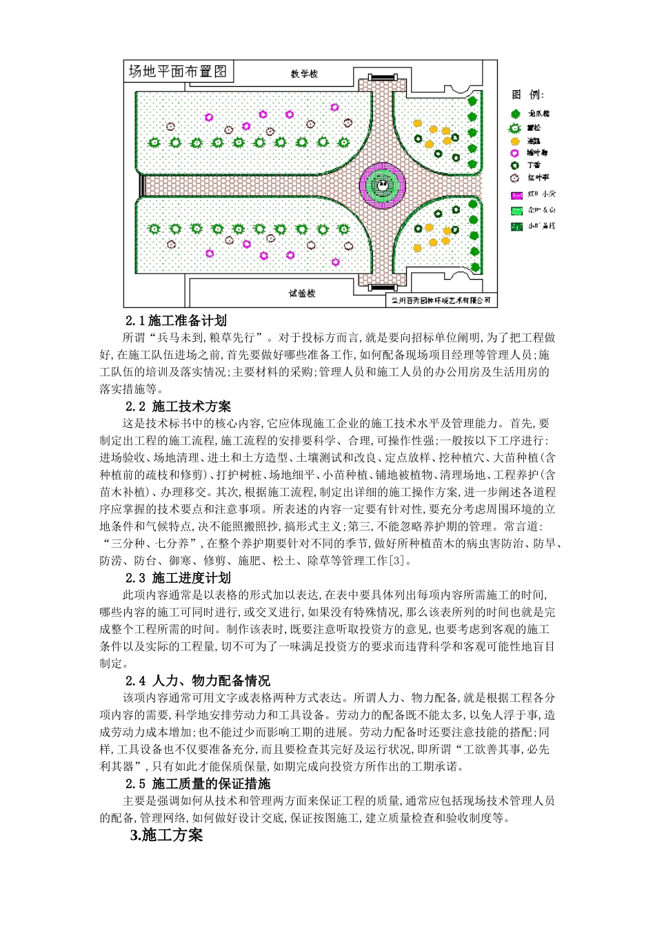 2025年工程建设资料：兰州大学榆中分校区院士路绿化施工方案.doc_第2页