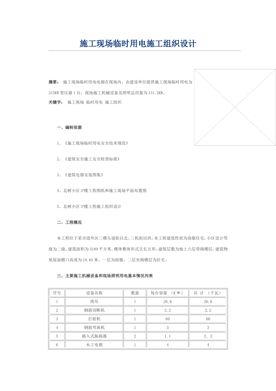 2025年工程建设资料：临时用电施工组织设计方案.doc_第1页