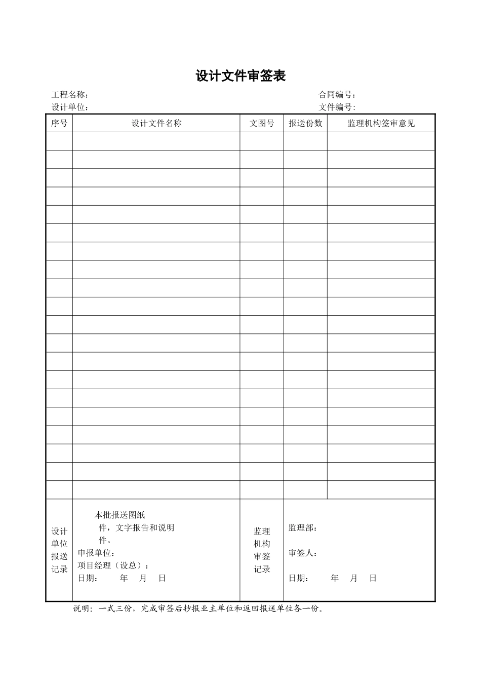 2025年工程建设资料：设计文件审签表.doc_第1页