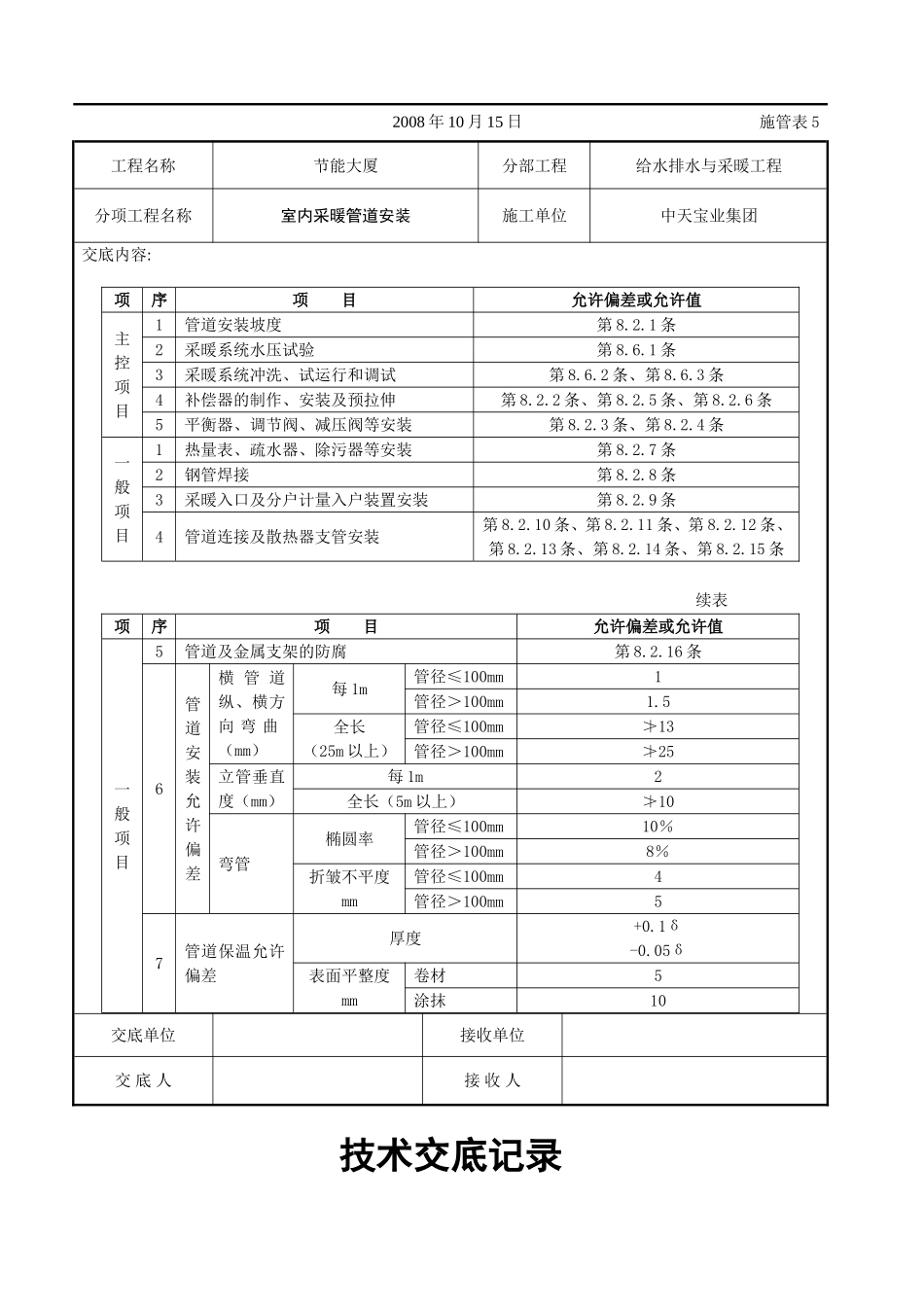 2025年工程建设资料：室内采暖管道安装.doc_第2页