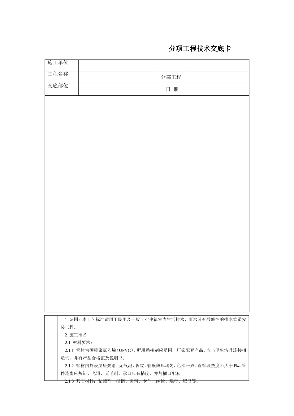 2025年工程建设资料：通用-室内塑料排水管道安装.DOC_第1页