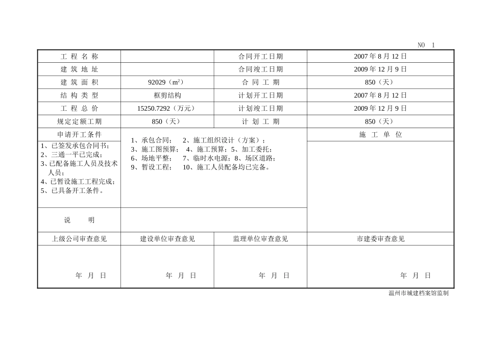 2025年工程建设资料：开工报告的表格形式.doc_第3页