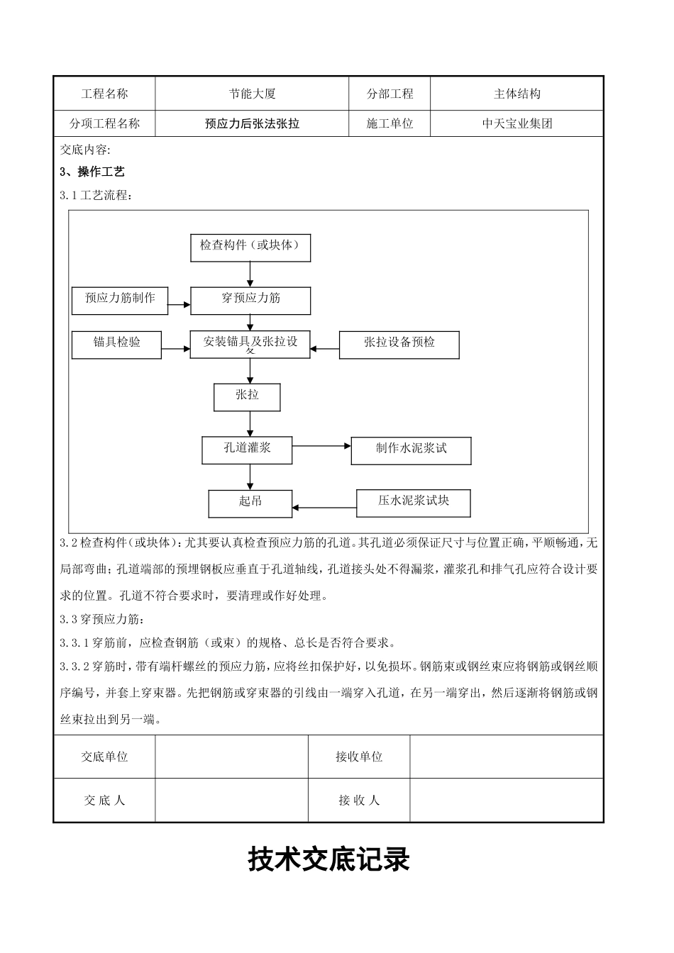 2025年工程建设资料：预应力后张法张拉交底记录.doc_第3页