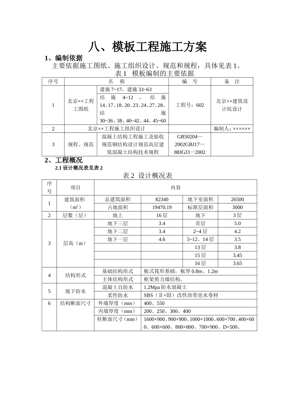 2025年工程建设资料：模板工程施工方案1.doc_第1页