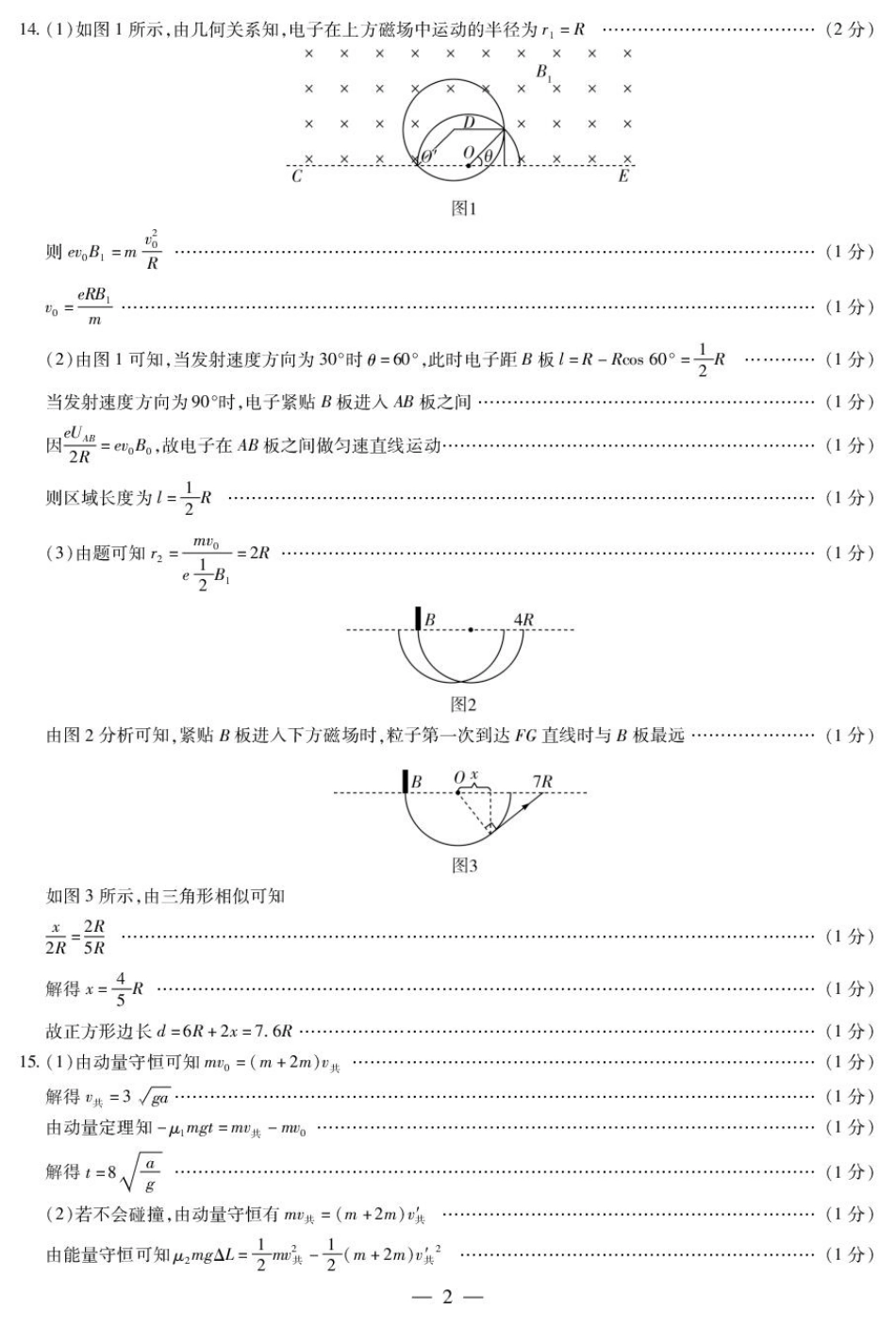 湖南省天一大联考2024-2025学年高三下学期2月联考物理答案.pdf_第2页