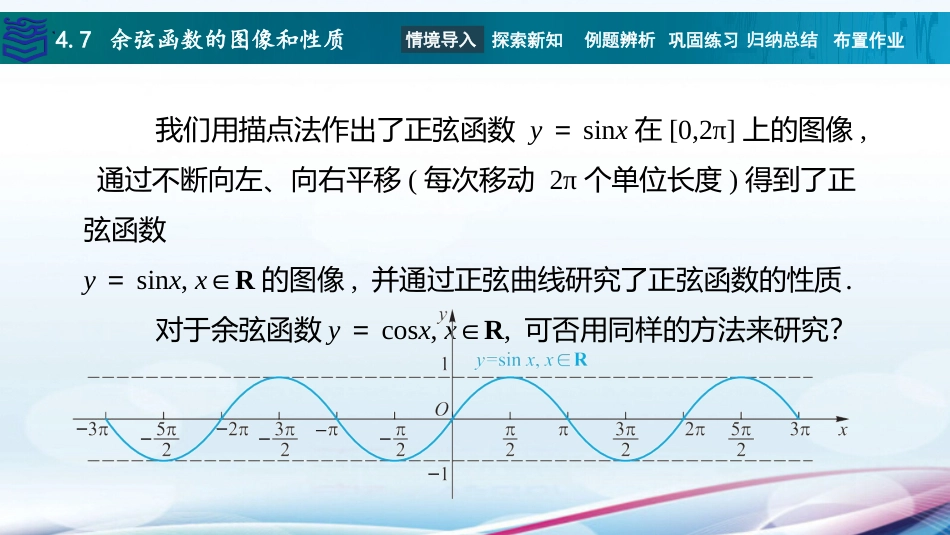 2025年教学资料：4.7 余弦函数的图像和性质.pptx_第2页