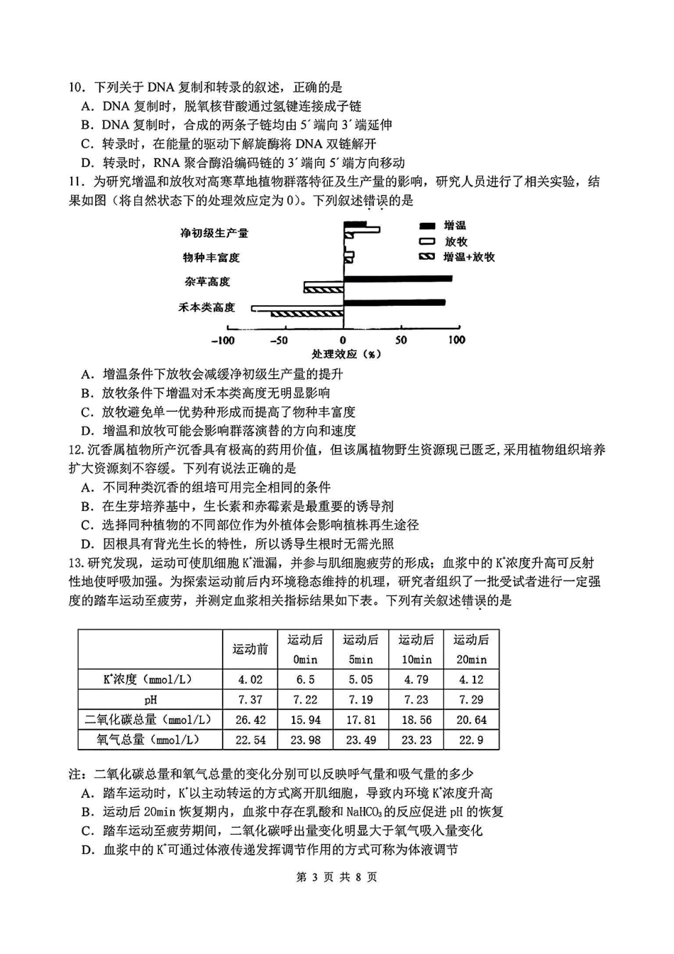 浙江省名校协作体2024-2025学年高三下学期联考生物试卷.pdf_第3页