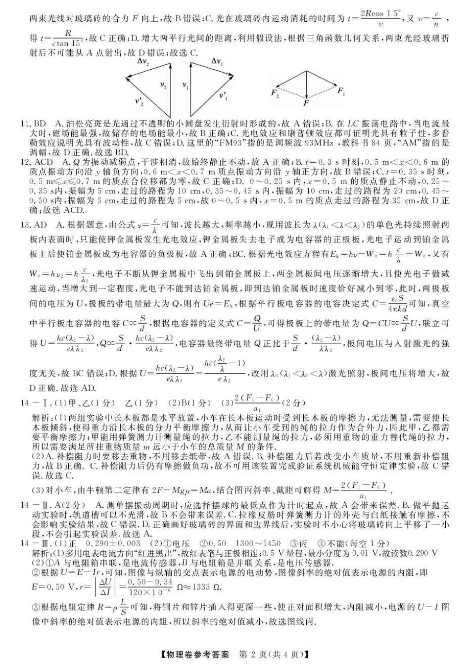 浙江省强基联盟2024-2025学年高三下学期2月联考物理答案.pdf_第2页