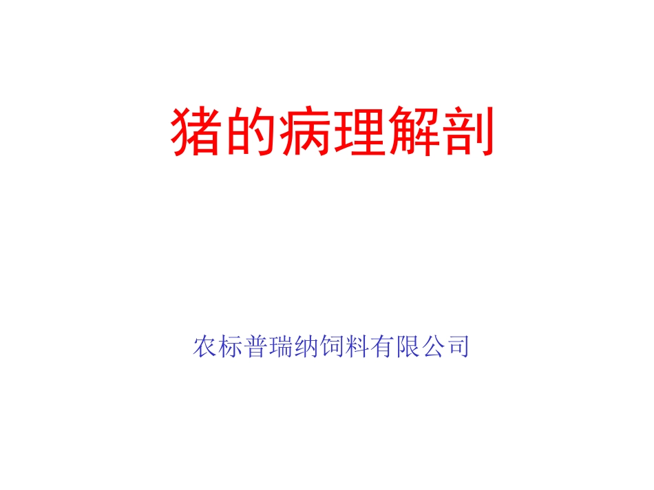 2025年医学资料：猪的病理解剖1.ppt_第1页