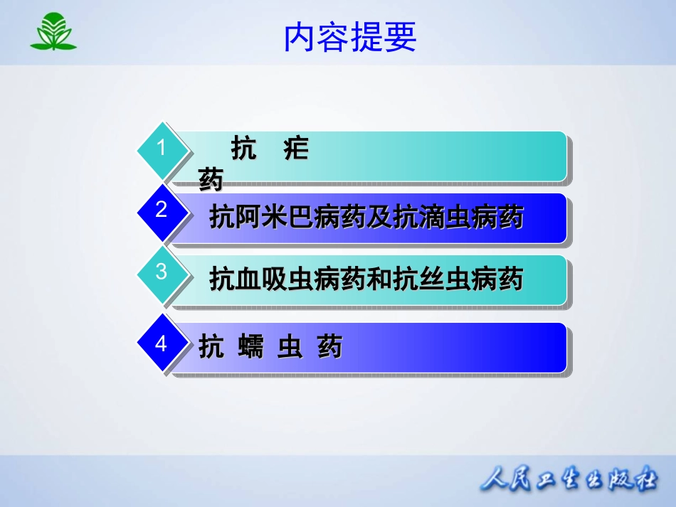 2025年医学资料：第四十六章  抗寄生虫药.ppt_第2页