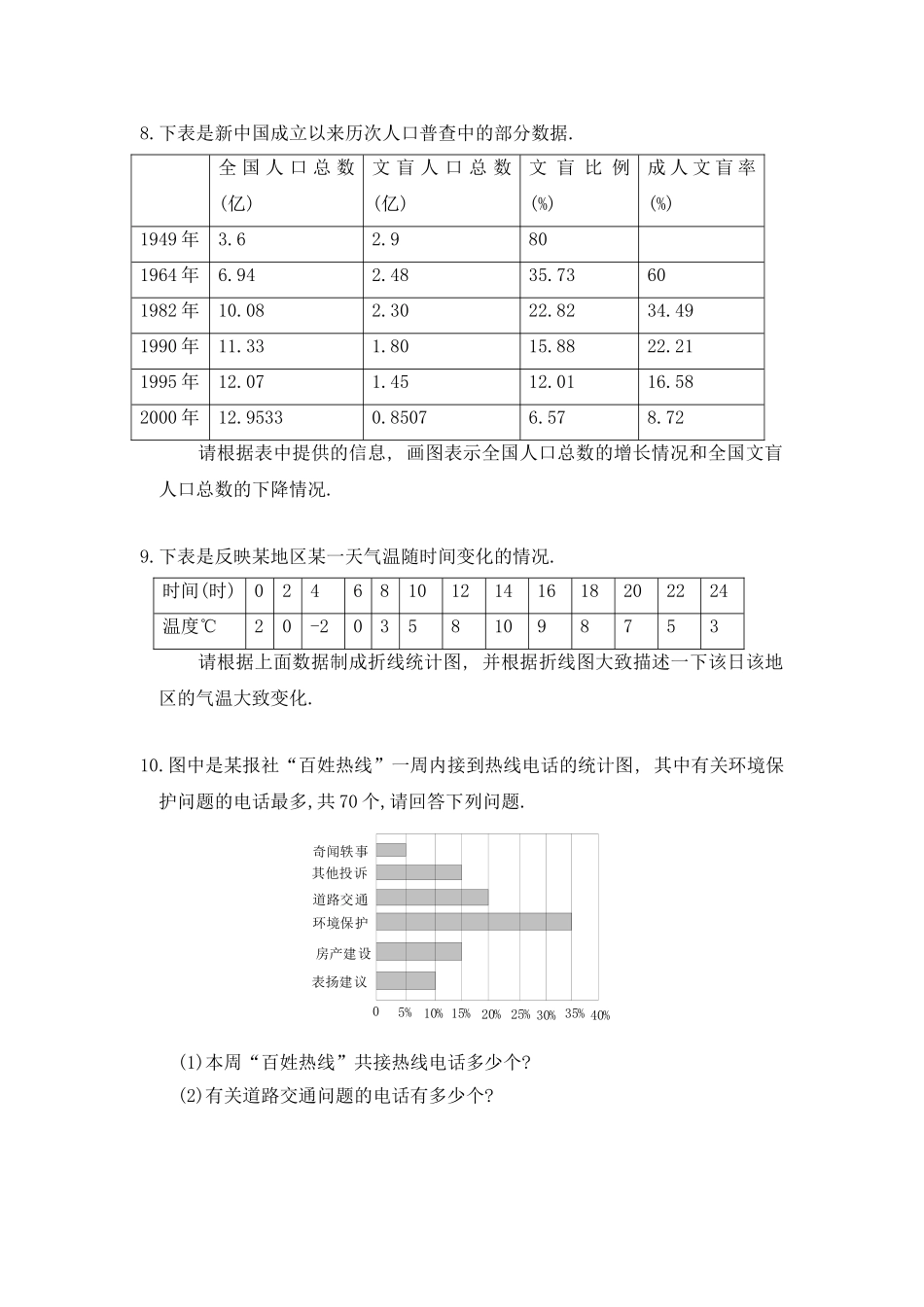 【北师大版七年级上册数学课课练】第6章 数据的收集与整理6.4统计图的选择 同步练习2.doc_第2页
