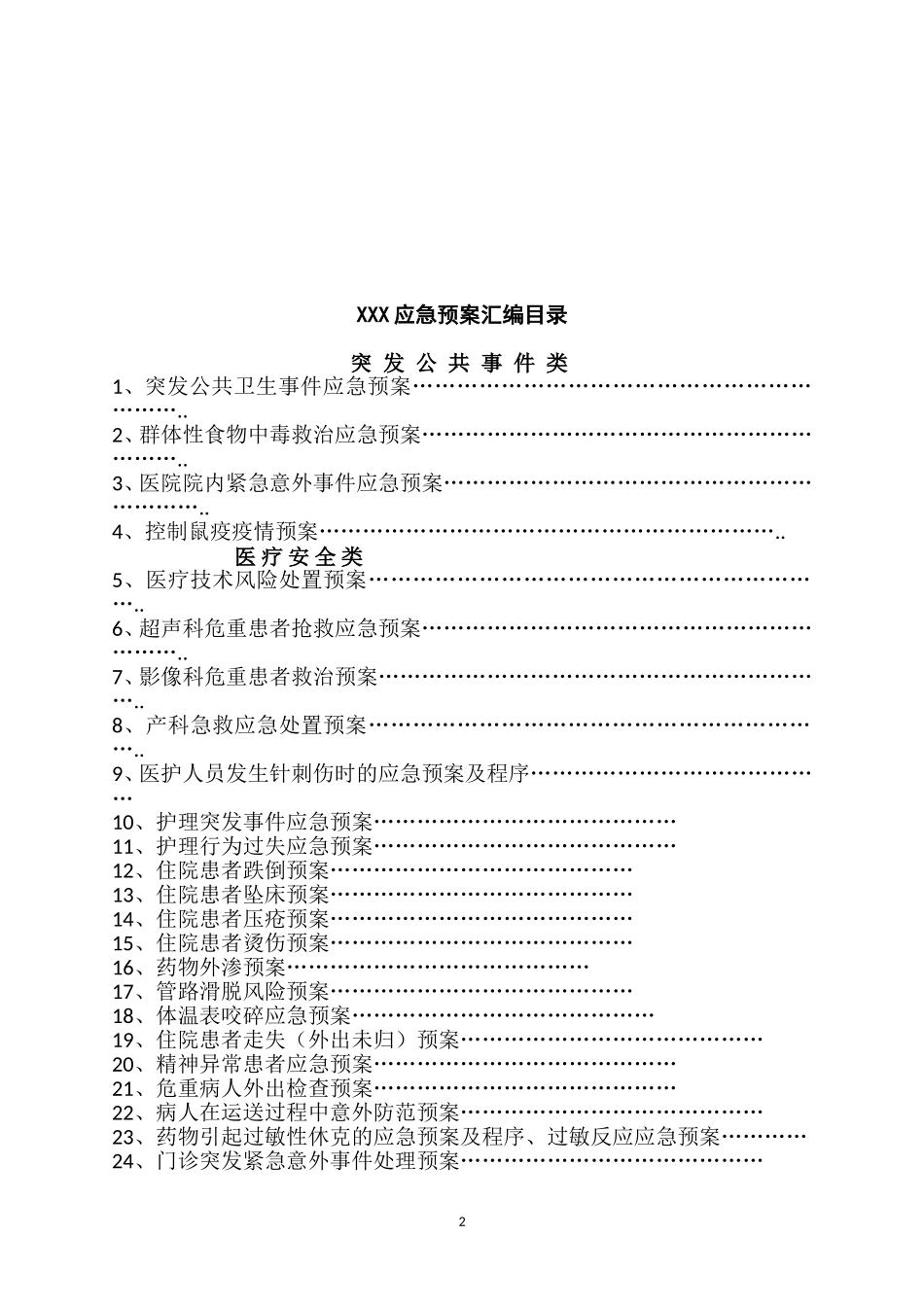 2025消防管理资料：3.医院各类应急预案汇编.doc_第2页