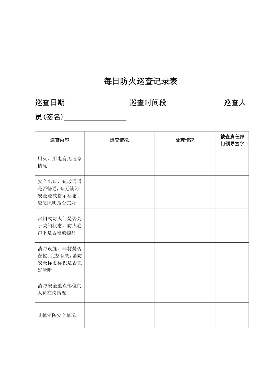 2025消防管理资料：6-每日防火巡查记录本.doc_第2页