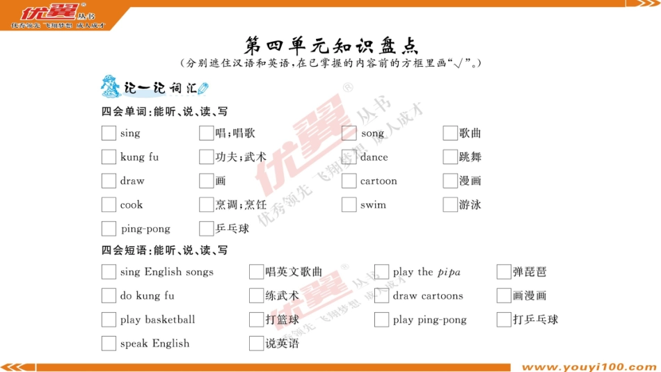 2025年教学资料：第四单元知识盘点(1).ppt_第1页