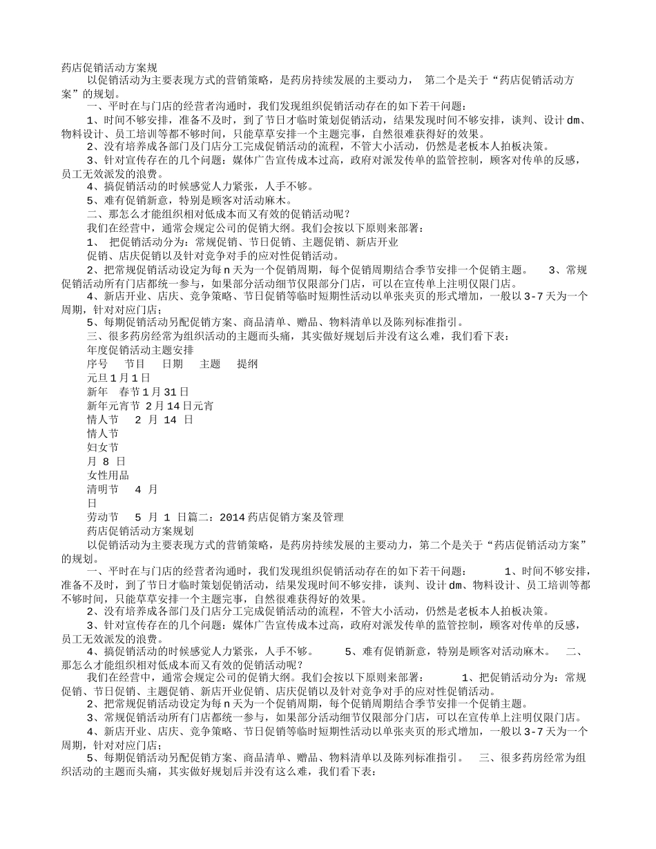 2025药房管理资料：药店店庆活动促销方案.doc_第1页