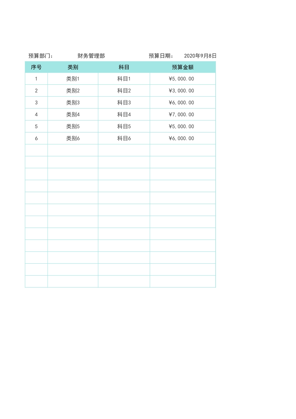 2025财务管理资料：49费用预算表（自动统计）.xlsx_第1页