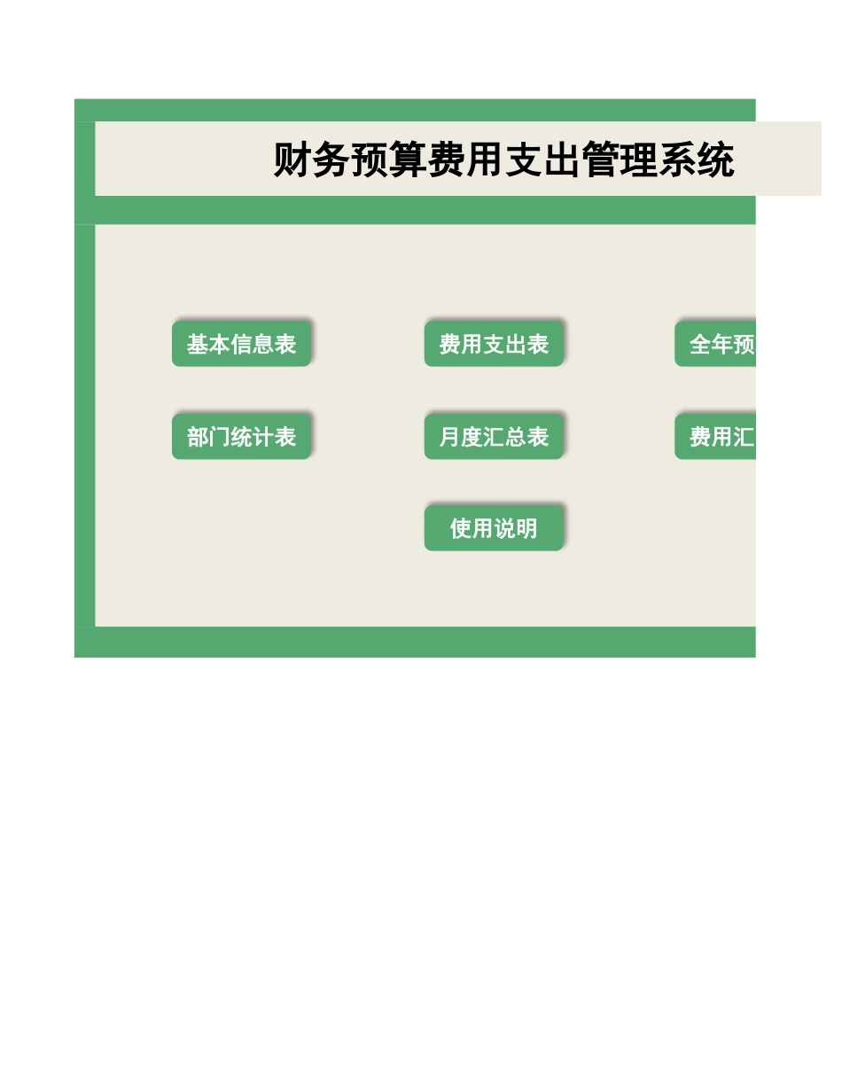 2025财务管理资料：54预算费用支出管理系统.xlsx_第1页