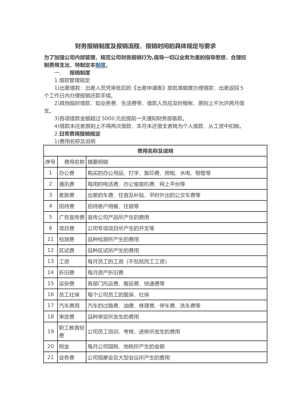 2025财务管理资料：财务报销制度及报销流程.docx_第1页