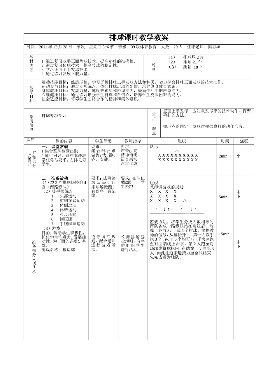 2025年体育教案：46-排球课程设计  排球教案.doc_第2页