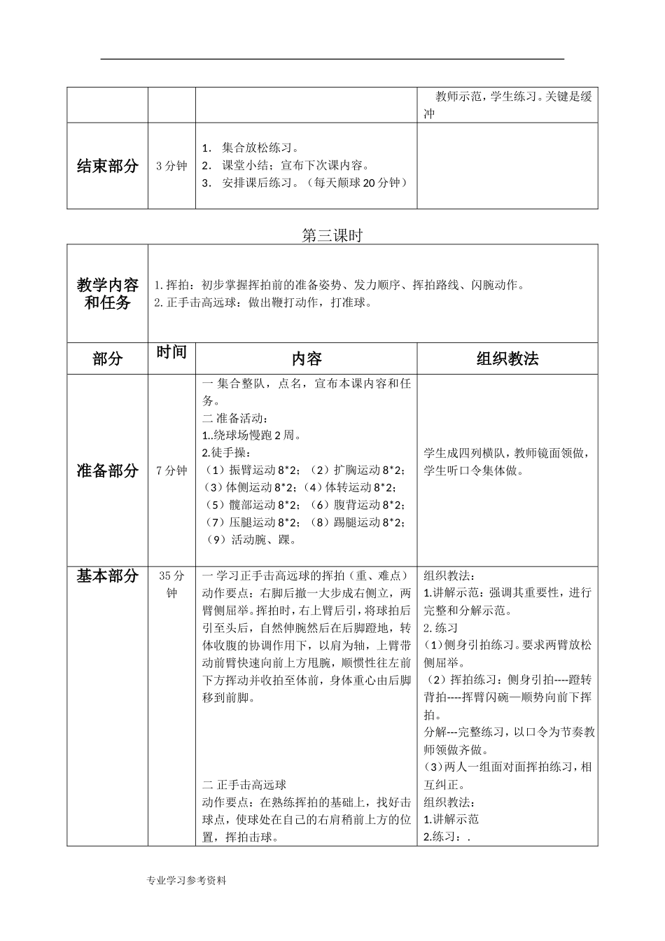 2025年体育教案：大学羽毛球社团教学案（通用）.doc_第3页