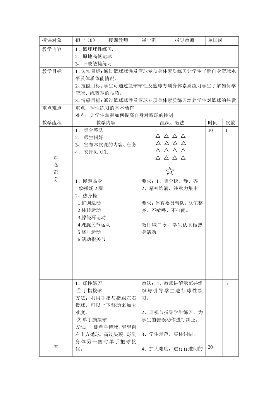 2025年体育教案：篮球球性练习教案.doc_第1页