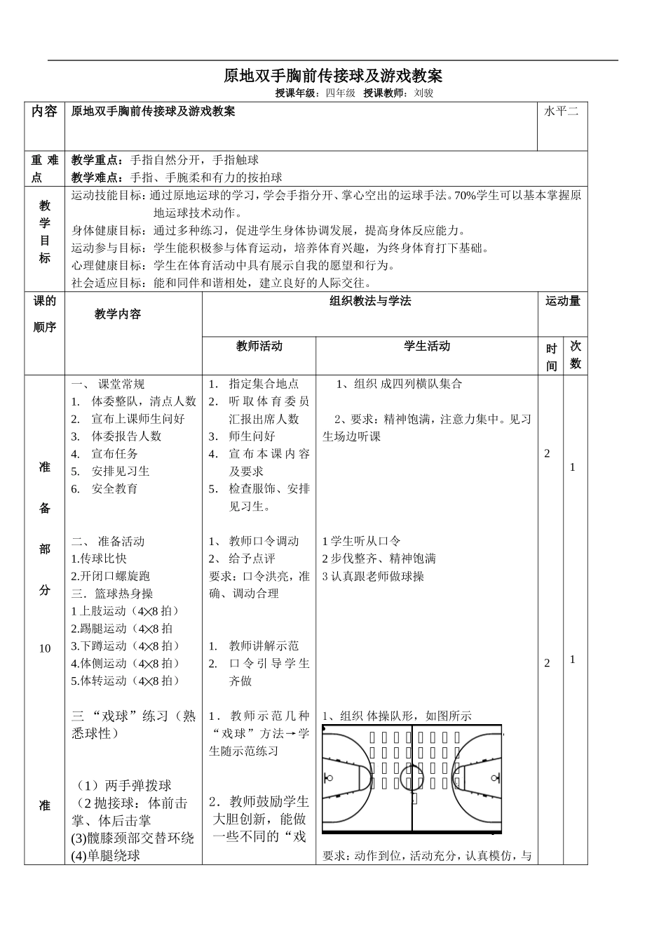 2025年体育教案：篮球原地运球教案.doc_第1页