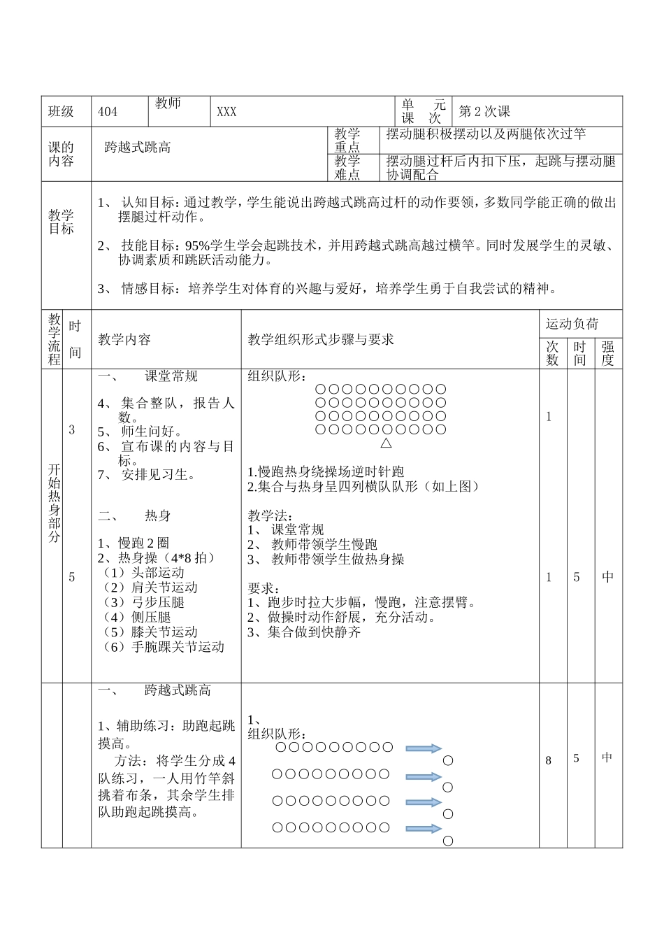 2025年体育教案：小学跨越式跳高教案.doc_第3页