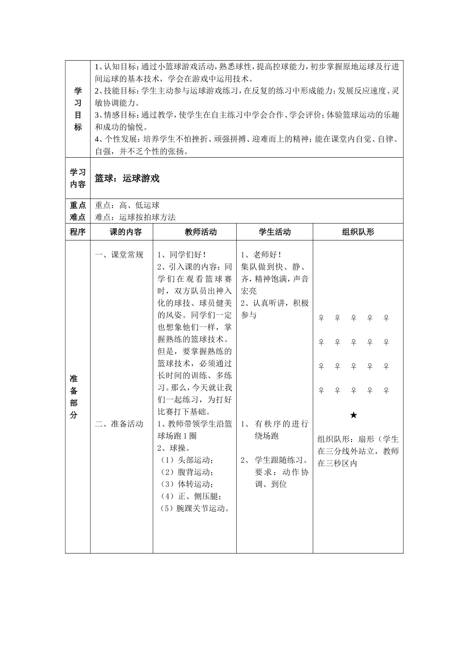 2025年体育教案：小学三年级篮球教案.doc_第1页