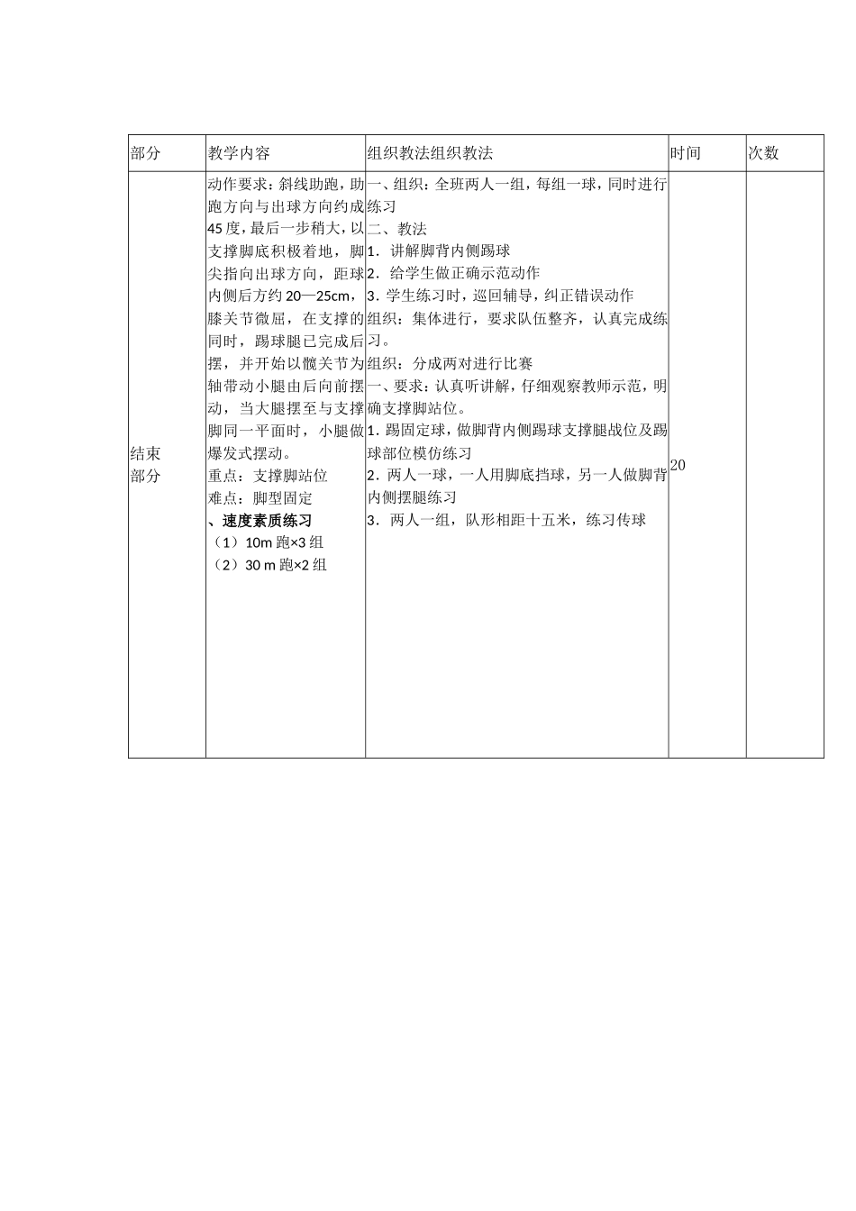 2025年体育教案：小学足球课时教案(10课时).doc_第2页