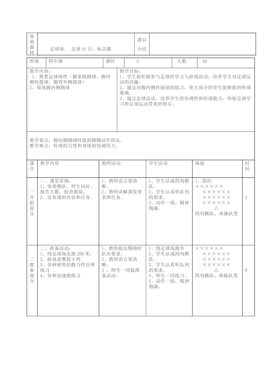 2025年体育教案：小学足球课时教案1.docx_第3页