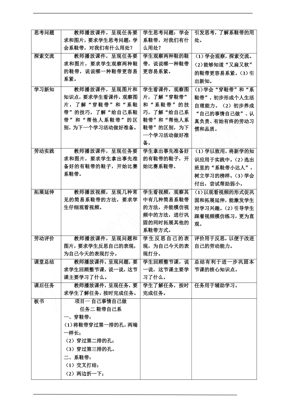 2025年小学实践活动教案：《鞋带自己系》 教案.doc_第2页