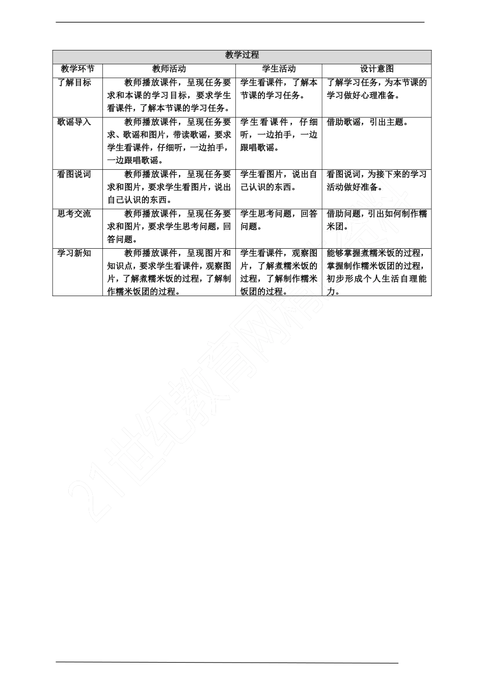 2025年小学实践活动教案：《制作美味糯米饭团》 教案.doc_第2页