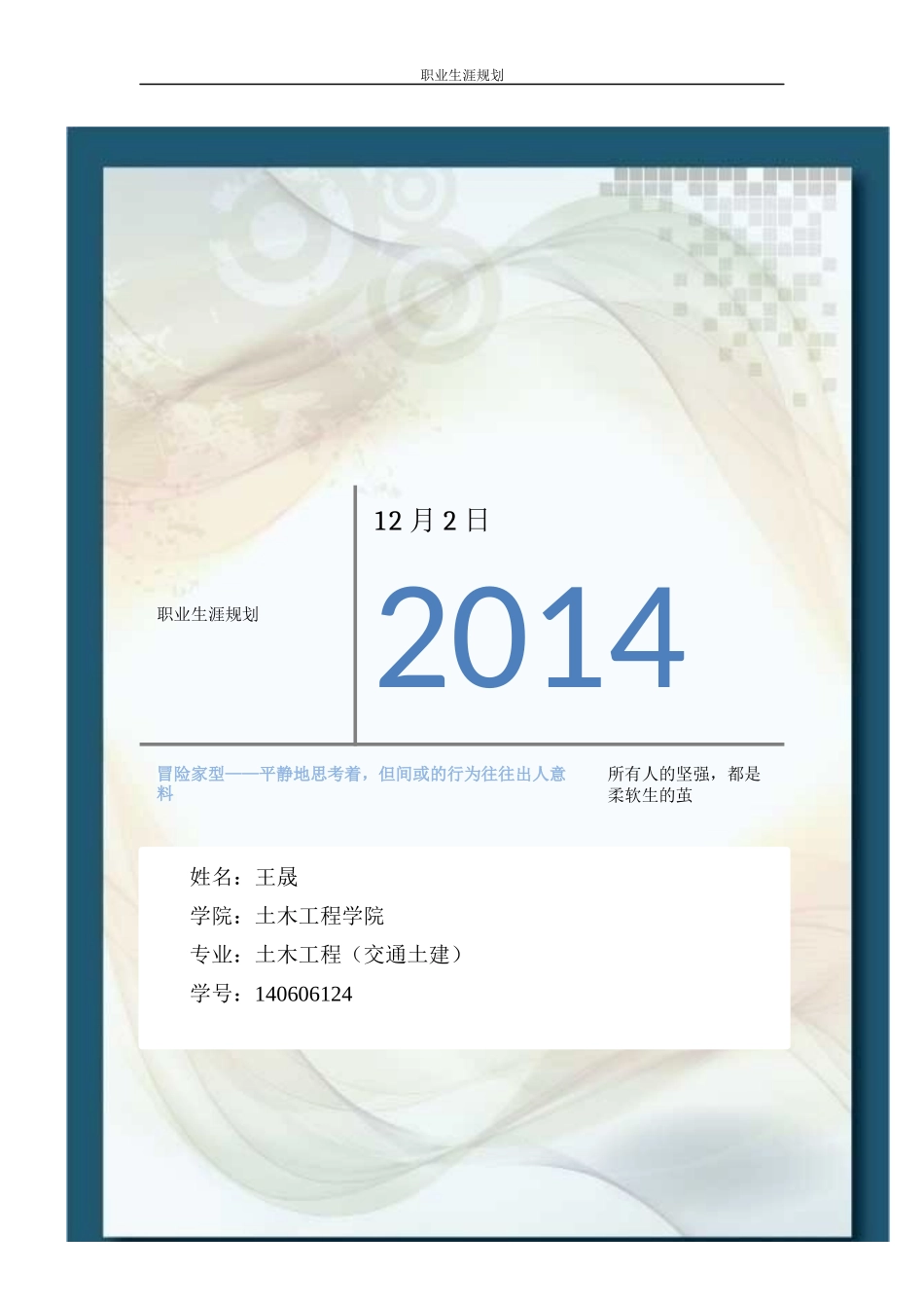2025年大学生规划：职业生涯规划(1).docx_第1页