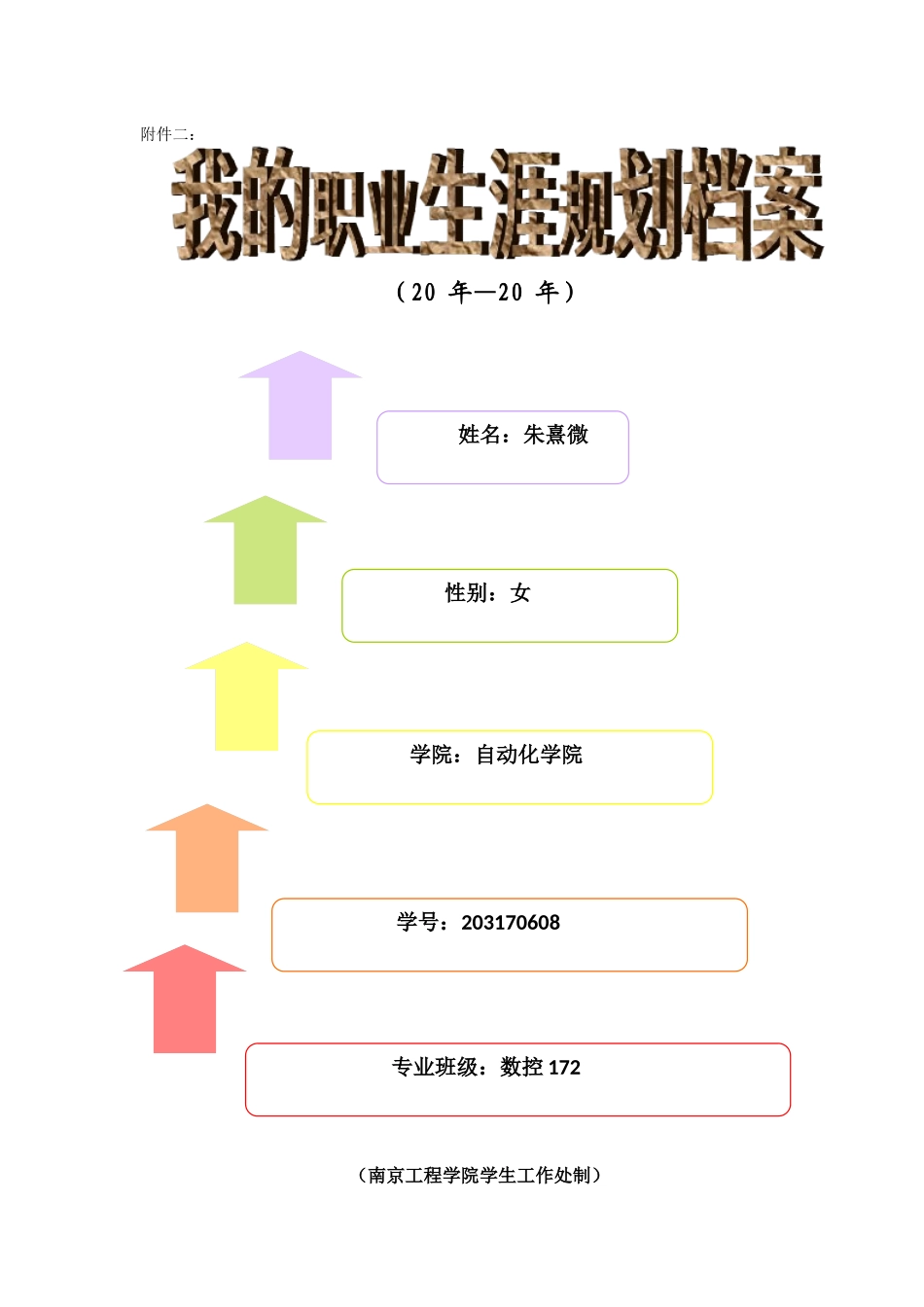 2025年大学生规划：职业生涯规划书参考模板.docx_第1页