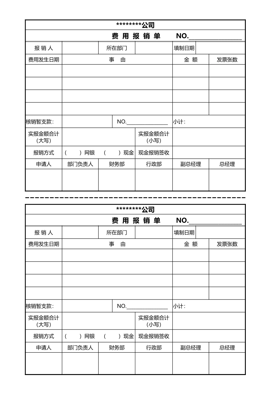 2025年公司管理表格：费  用  报  销  单.xlsx_第1页