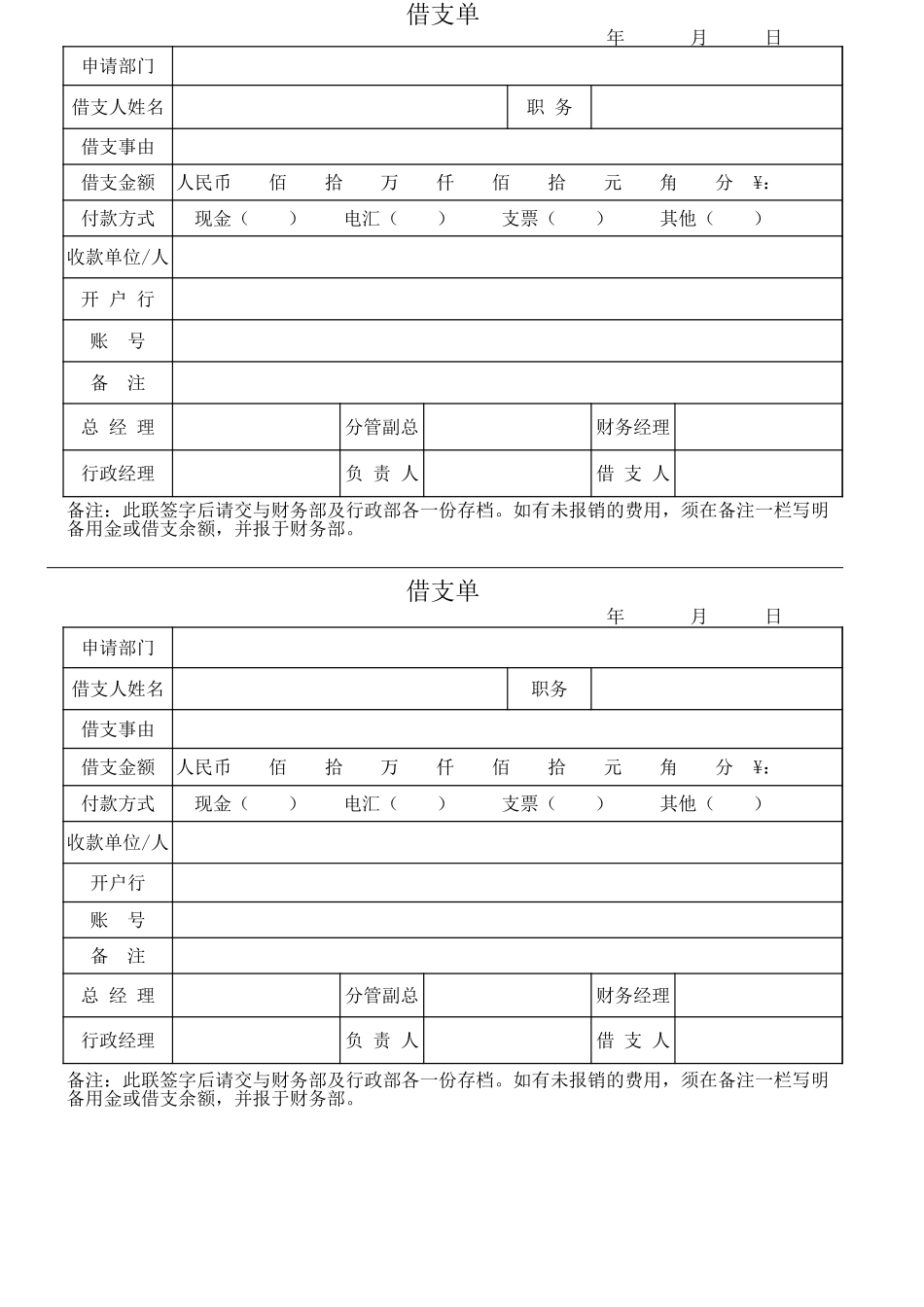 2025年公司管理表格：付款申请单.xls_第3页