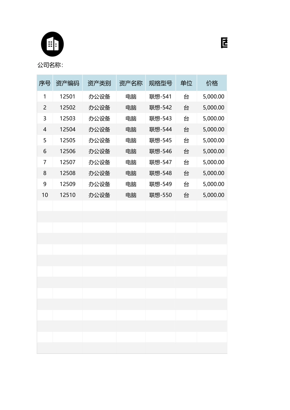 2025年公司管理表格：固定资产盘点登记表.xlsx_第1页