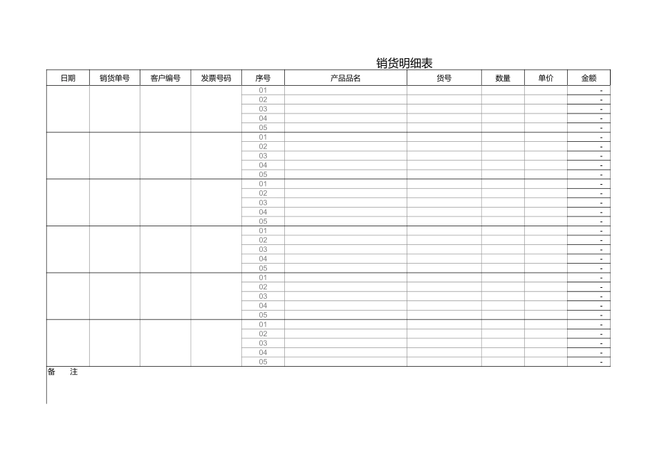 2025年公司管理表格：货物销售明細表.xls_第1页
