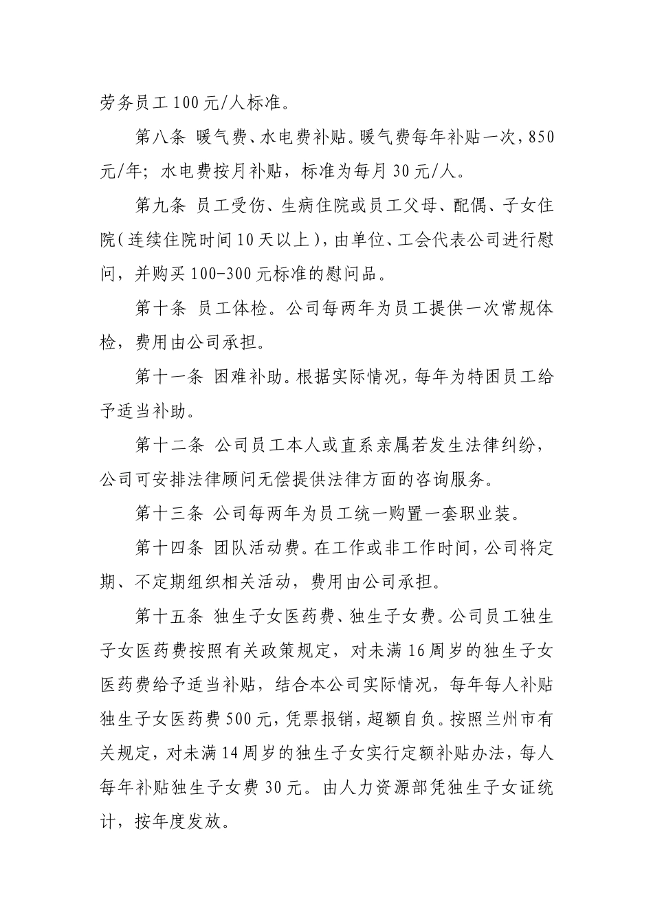 2025年人力资源制度：公司员工福利体系实施方案.doc_第2页