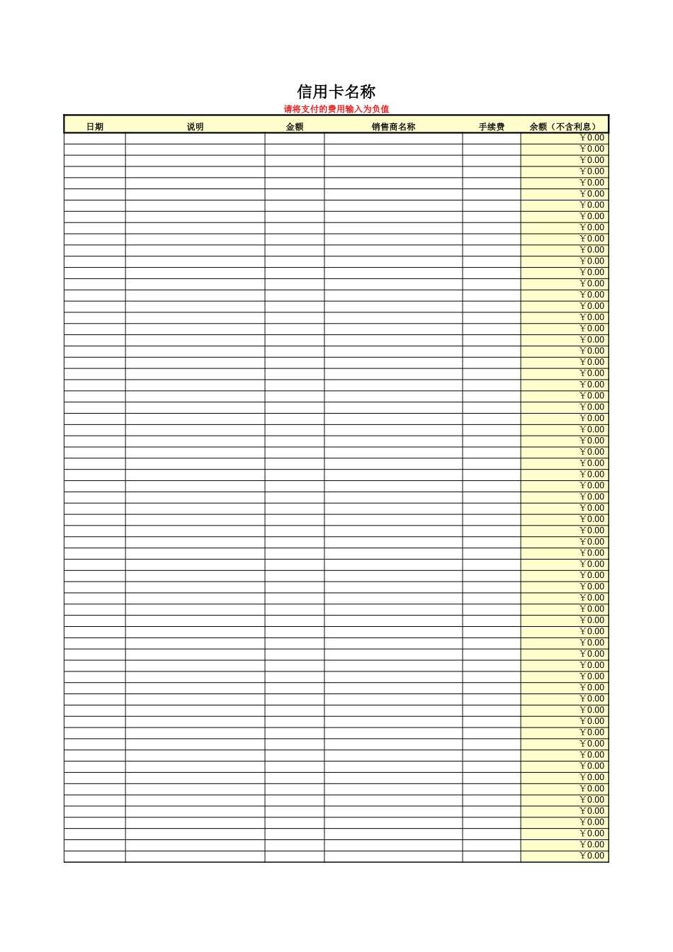 2025年公司管理表格：信用卡使用记录.xls_第1页