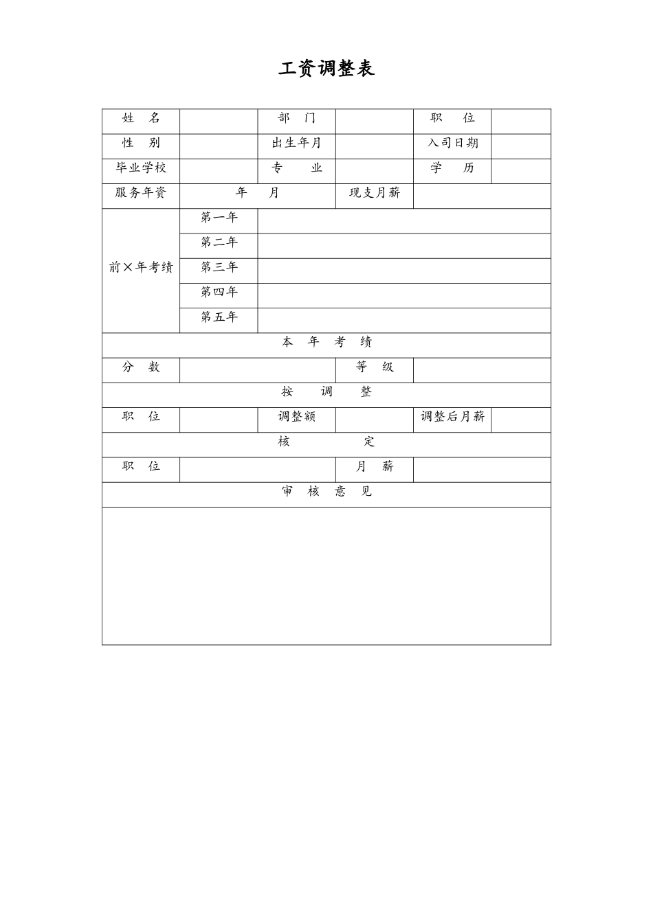 2025年人力资源制度：34-【通用】工资调整表.doc_第1页