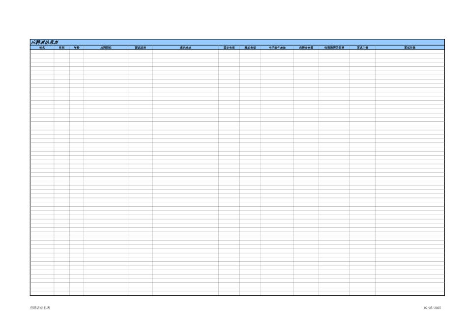 2025年公司管理表格：应聘者信息及对照表.xls_第1页