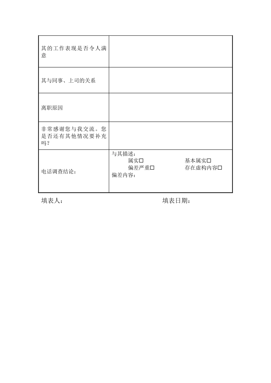 2025年人力资源制度：04-背景调查电话记录表.docx_第2页