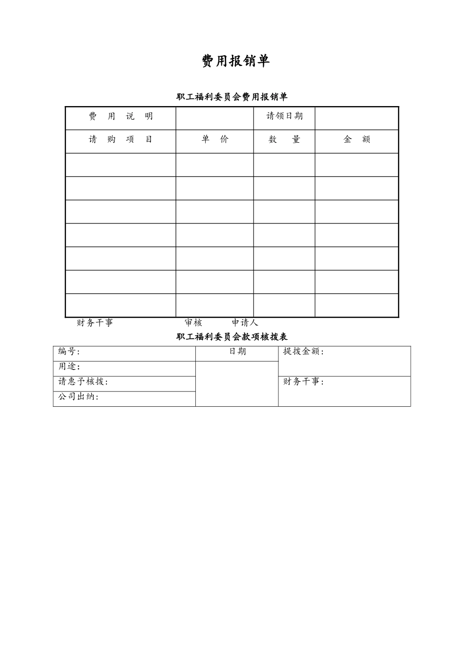 2025年人力资源制度：45-【通用】费用报销单.doc_第1页