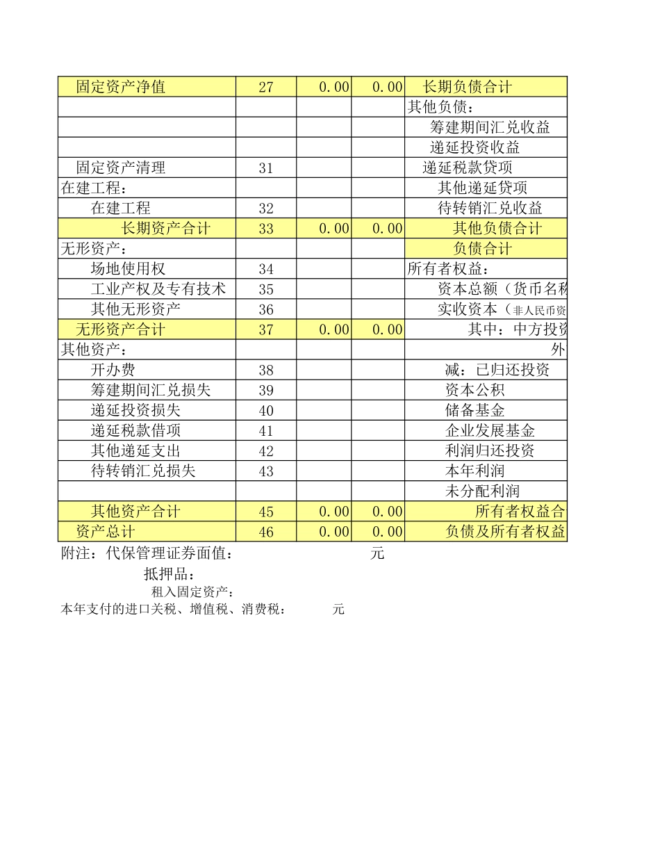 2025年公司管理表格：资产负债表9【山大教育】.xls_第2页