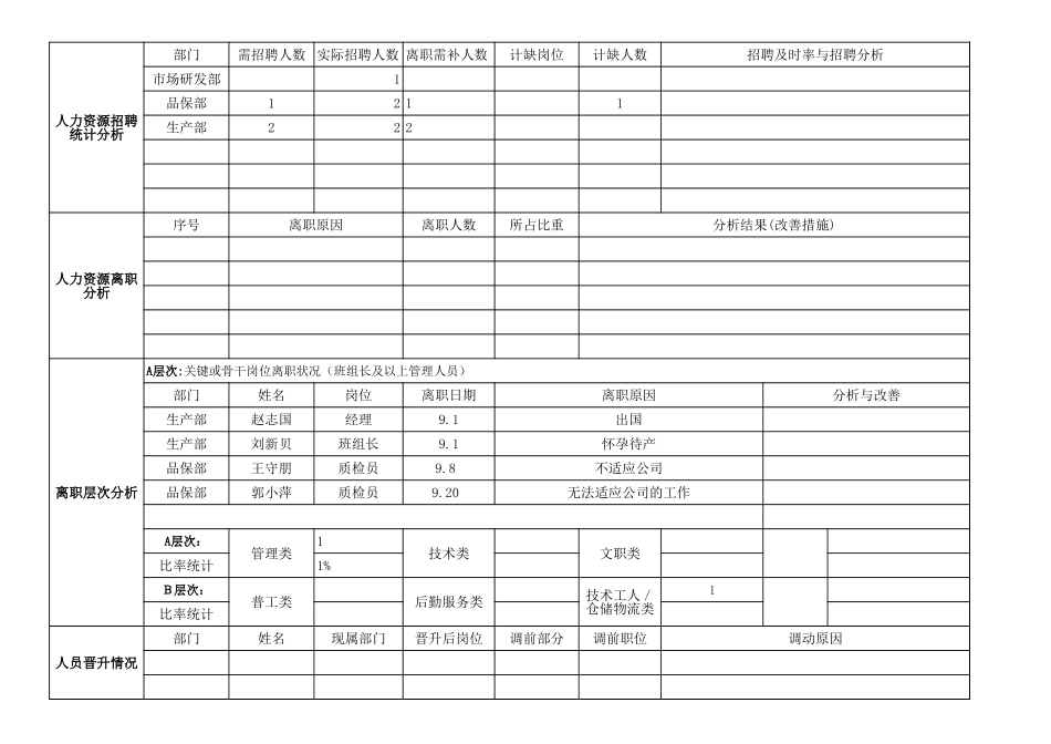 2025年人力资源制度：人力资源统计分析表.xls_第2页