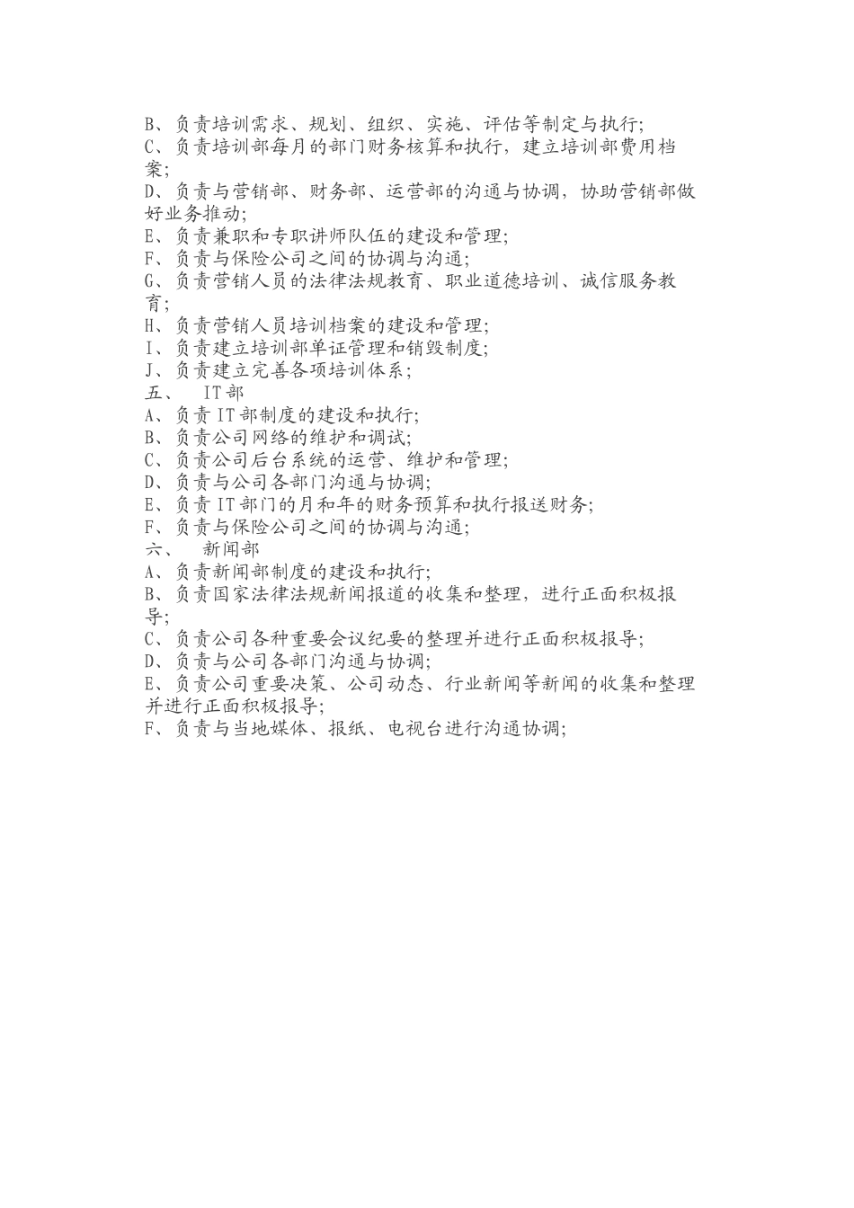 2025年人力资源制度：保险代理有限公司岗位职责.docx_第2页